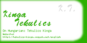 kinga tekulics business card